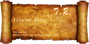 Tiroler Rita névjegykártya